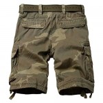 AKARMY Men's Casual Multi Pocket Outdoor Camouflage Shorts Twill Camo Cargo Shorts