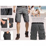 AKARMY Men's Lightweight Multi Pocket Casual Cargo Shorts Outdoor Twill Camo Shorts with Zipper Pockets with 8 Pockets
