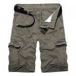 AKARMY Men's Lightweight Multi Pocket Casual Cargo Shorts Outdoor Twill Camo Shorts with Zipper Pockets with 8 Pockets