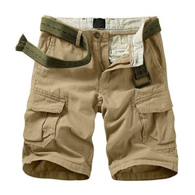 Alfiudad Mens Cargo Shorts Relaxed Fit Multi Pocket Casual Outdoor Twill Cargo Shorts