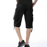 AOYOG Mens Camo Cargo Shorts Relaxed Fit Multi-Pocket Outdoor Camouflage Cargo Shorts Cotton