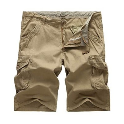 AOYOG Mens Cargo Shorts Loose Fit Big and Tall Cargo Short Cotton