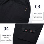 APTRO Cotton Cargo Shorts Elastic Waistband Relaxed Fit Summer Casual Shorts with Drawstring