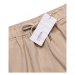 COOFANDY Men's Cargo Shorts Elastic Waist Relaxed Fit Cotton Casual Outdoor Lightweight Shorts with Multi Pockets