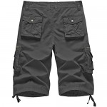 DOBOLY Men’s Cargo Shorts with Multi Pockets Twill Cotton Work Shorts Stretch Hiking Shorts