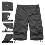 DOBOLY Men’s Cargo Shorts with Multi Pockets Twill Cotton Work Shorts Stretch Hiking Shorts