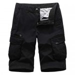FoxQ Mens Premium Twill Casual Cargo Shorts Summer Classic Relaxed Fit Stretch Multiple Pockets