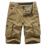 FoxQ Summer Men's Cargo Shorts Micro Elasticity Cotton Loose Casual Multiple Pockets