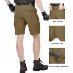 HEATFEELING Men's 9.5 Inches Tactical Cargo Shorts Waterproof Ripstop BDU Work Shorts Military Hiking with Elastic Waist