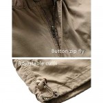 KEFITEVD Men's Cotton 3/4 Capri Shorts Casual Military Elastic Cargo Shorts with Multi Pockets
