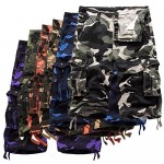 KEYBUR Relaxed Fit Outdoor Comouflage Camo Cargo Shorts for Men