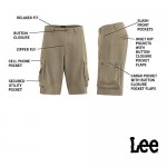 LEE Men's Big & Tall Dungarees New Belted Wyoming Cargo Short