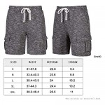 LOCALMODE Men's Classic Fit Elastic Drawstring Fleece Workout Jogger Stretch Sweat Cargo Shorts