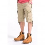 OCHENTA Men's Loose Fit Multi Pocket Cargo Shorts