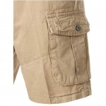 PARKLEES Mens Classic Slim Fit Design 6 Pockets Cotton Cargo Shorts