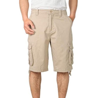 QBSM Men’s Cargo Shorts Relaxed Fit Multi Pocket Outdoor Cotton Cargo Shorts