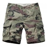 TRGPSG Men's Camo Multi-Pocket Relaxed Fit Casual Shorts Outdoor Camouflage Twill Cargo Shorts 11 Inseam