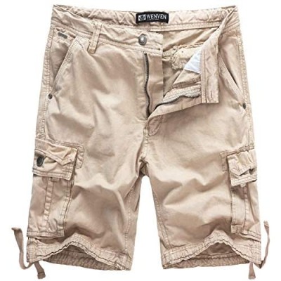 WenVen Men's Cotton Twill Cargo Shorts Outdoor Wear(Regular & Big-Tall Sizes)