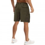 Yong Horse Men's Casual Cargo Shorts Classic Elastic Waistband Relaxed Fit Multi-Pocket Summer Shorts with Drawstring