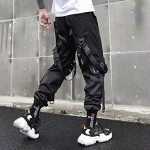 Astellarie Mens Fashion Casual Multi-Pockets Hip Hop Punk Jogger Cargo Pants