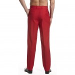 CONCITOR Collection Men's Dress Pants Trousers Flat Front Slacks Solid RED Color