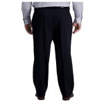 Haggar Men's B&T Iron Free Premium Khaki Classic Fit Flat Front Expandable Waist Pant