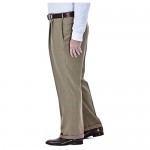 Haggar Men's Big and Tall Big & Tall Expandable Waistband ECLO˜ Stria Pleat Front Dress Pant