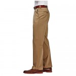 Haggar Men's Classic Fit Flat-Front Hidden Expandable Waistband Premium No Iron Khaki 42W x 29L - British Khaki