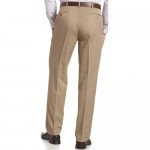 Haggar Men's Cool 18 Hidden Expandable-Waist Plain-Front Pant British Khaki 42x29