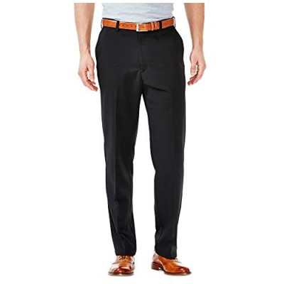 Haggar Men's Cool 18 Hidden Expandable-Waist Plain-Front Pant With Big & Tall Sizes