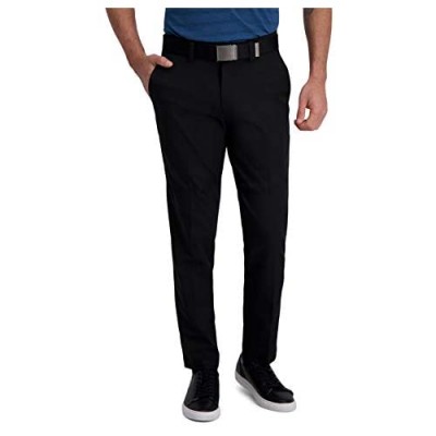 Haggar Men's Cool Right Performance Flex Solid Slim Fit Flat Front Pant