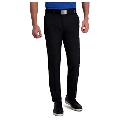 Haggar Men's Cool Right Performance Flex Solid Straight Fit Flat Front Pant