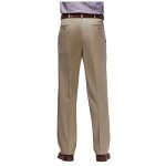 Haggar Men's Premium No Iron Khaki Classic Fit Expandable Waist Flat Front Pant