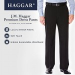 J.M. Haggar Men's Jm Haggar Sharkskin Expandable Waist Classic Fit Dress Pant