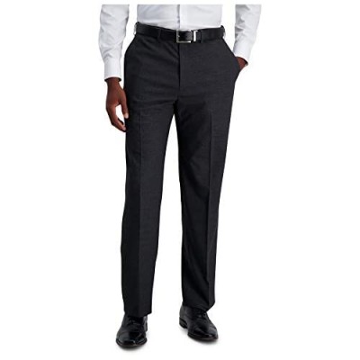 J.M. Haggar Textured Grid 4-Way Stretch Classic Fit Flat Front Hidden Expandable Waistband Dress Pant