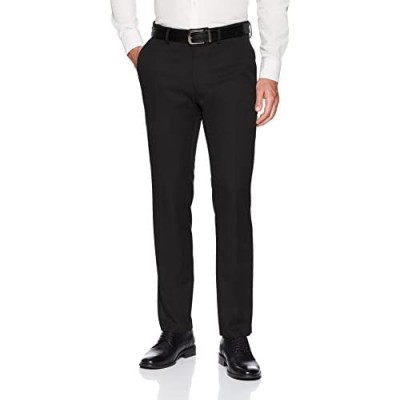 Kenneth Cole REACTION Men's 4-Way Stretch Solid Gab Slim Fit Flat Front Dress Pant