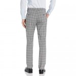 Kenneth Cole REACTION Men's Stretch Traditional Plaid Slim Fit Flat Front Flex Waistband Dress Pant