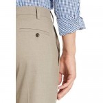 Louis Raphael Men's Slim Fit Flat Front Stretch Sharkskin Solid Dress Pant