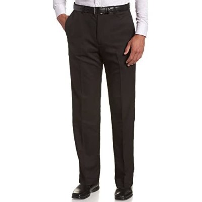 Plaid&Plain Men's Casual Stretch Flat Front Dress Pants Slim-Tapered Suit  Pants