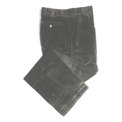 TCM Stretch Corduroy Dress Pants for Men - 1/2 Lined - Flat Front - Black