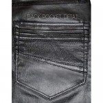 Ethanol Mens Slim Fit Ethanol Stretch Fashion Casual Faux Leather Pants