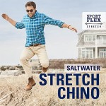 IZOD Men's Saltwater Stretch Flat Front Slim Fit Chino Pant