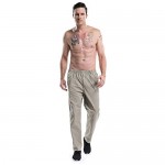 OCHENTA Men's Full Elastic Waist Lightweight Workwear Pull On Cargo Pants