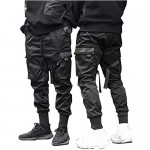 BITLIVE Mens Joggers Pants Long Multi-Pockets Outdoor Fashion Casual Relaxed Fit Streetwear with Drawstring