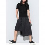 ellazhu Men Summer Casual Side Pockets Fashion Wide Leg Capri Harem Pants GYM136 A