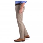 Haggar Men's Iron Free Premium Khaki Slim-Straight Fit Flat Front Flex Waist Casual Pant