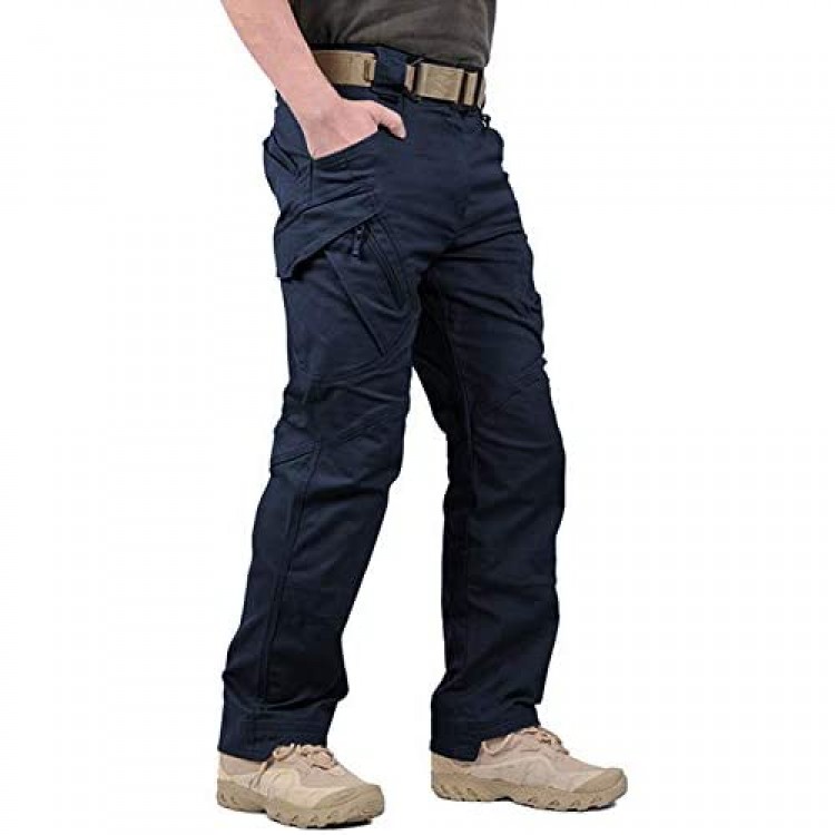 LABEYZON Men's Outdoor Work Military Tactical Pants Lightweight Rip-Stop Causal Cargo Pants Men