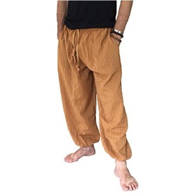 Love Quality Baggy Pants Men's One Size Cotton Harem Pants Hippie Boho Trousers