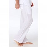PURE COTTON Men Casual Beach Trousers Cotton Elastic Waistband Summer Pants