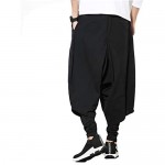 Seidarise Men's Harem Pants Hip hop Joggers Baggy Wide Leg Casual Harem Linen Japanese Yoga